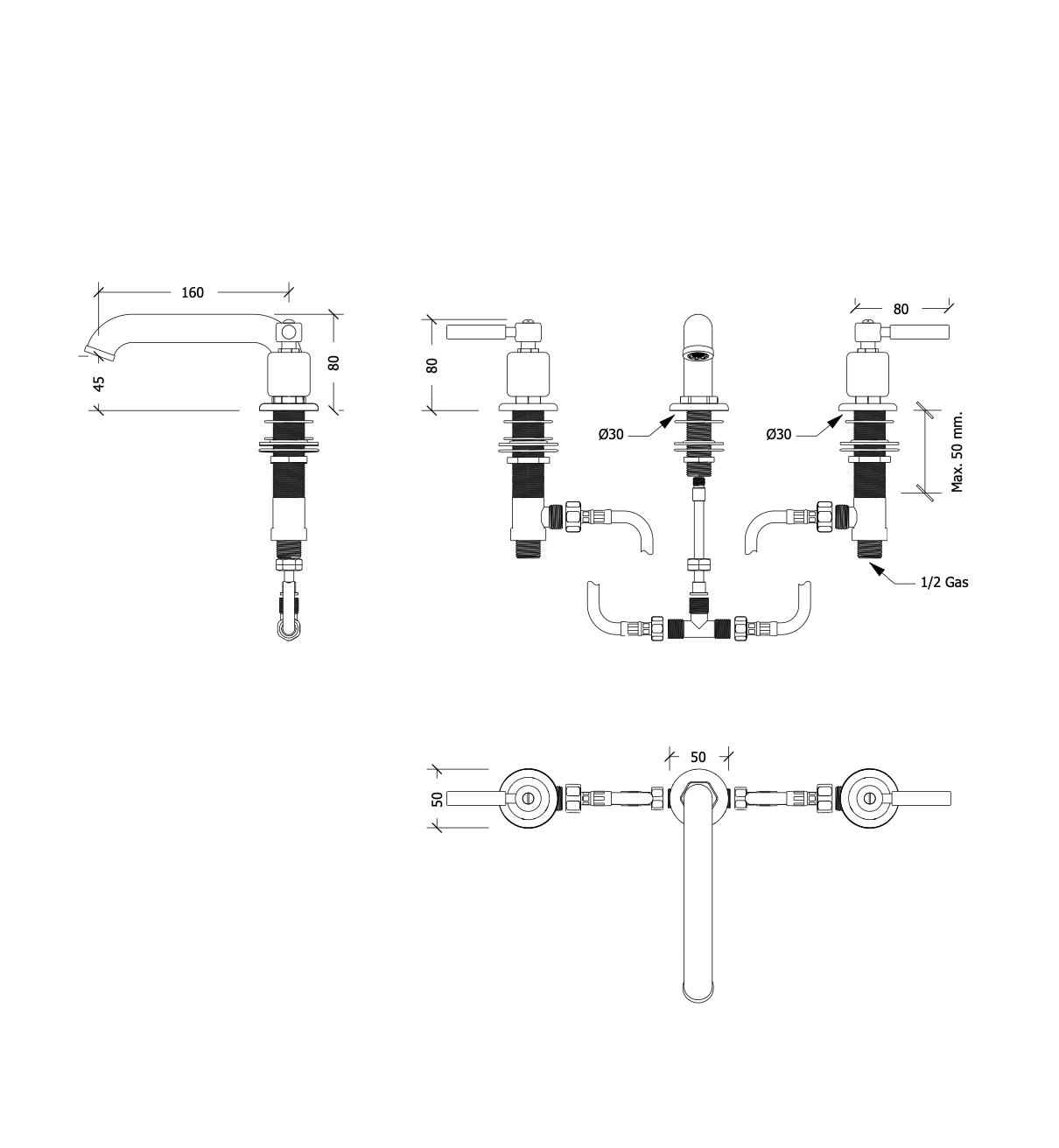 Kappa Three Hole Low Profile