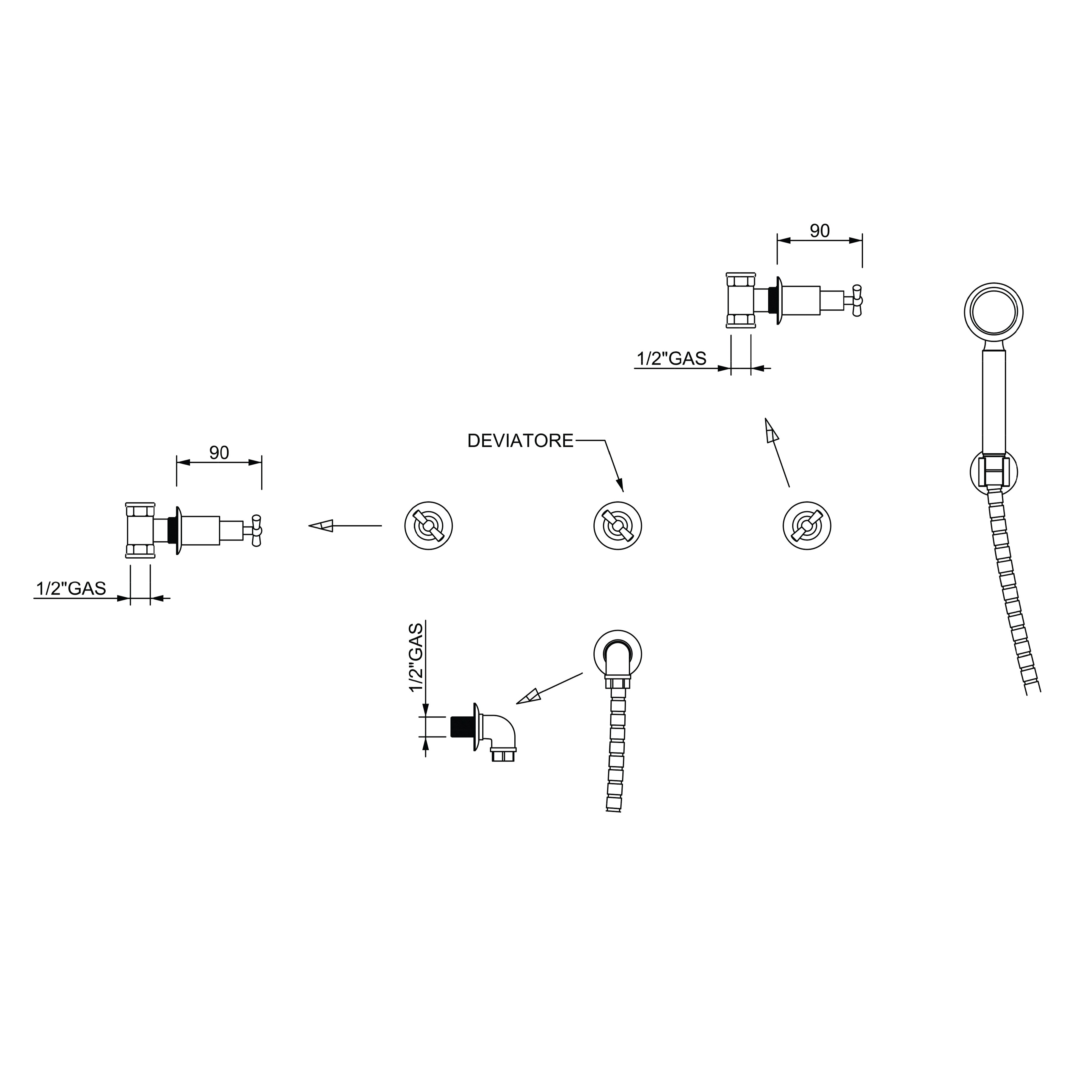 Farfalla Built-in Shower Set with Handshower
