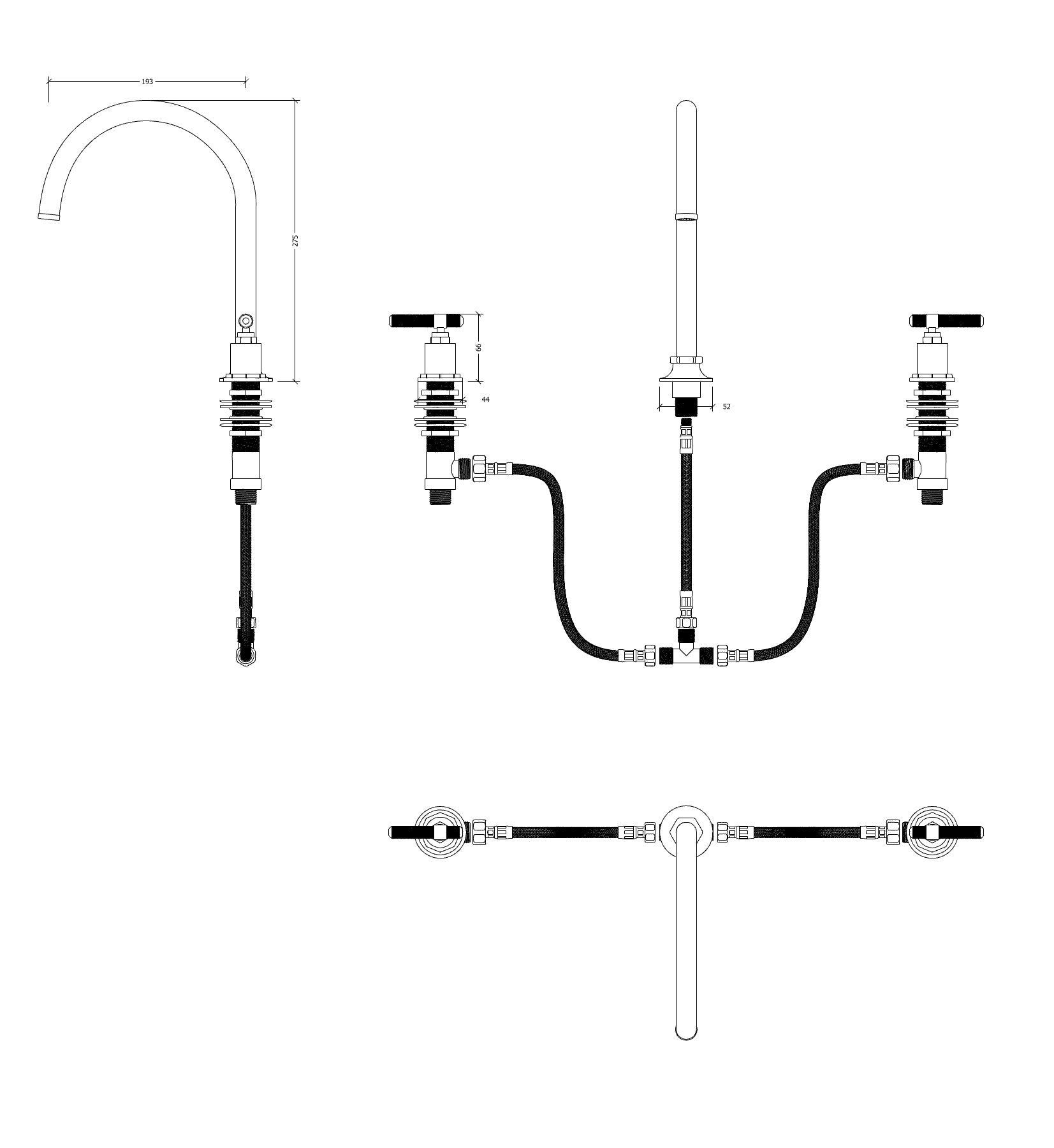 Cielo Three Hole Gooseneck