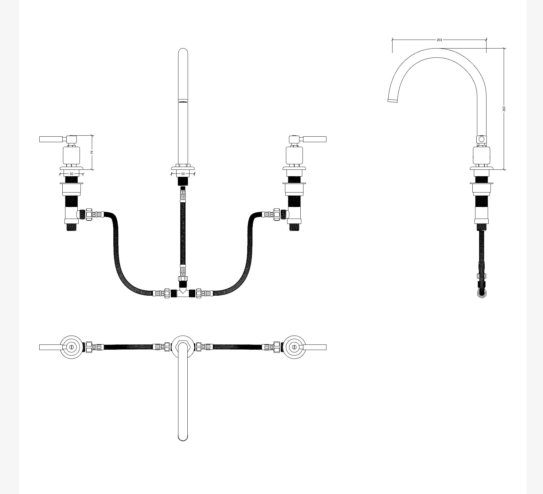Kappa Three Hole Gooseneck