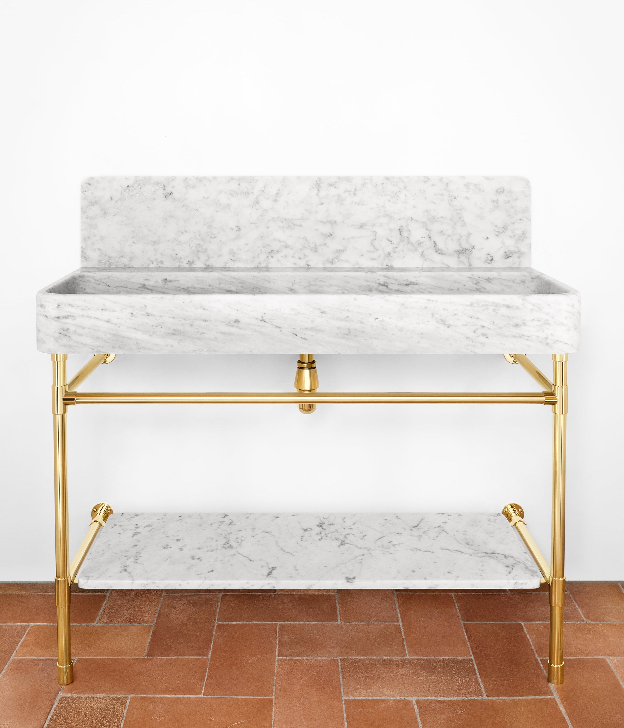 Double Vanity Basin Suite with Marble Shelf