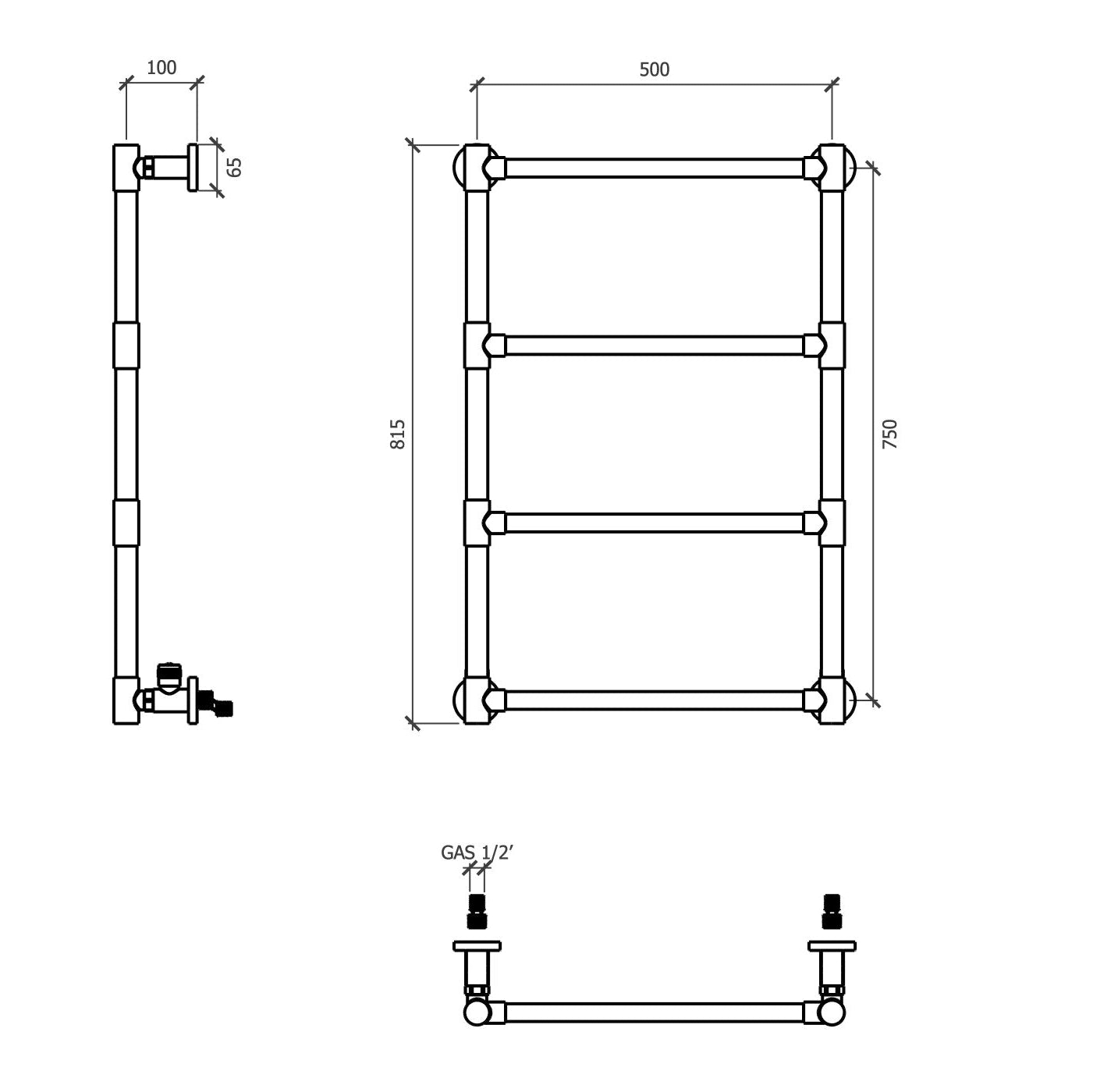 Cielo Four Bar Towel Heater