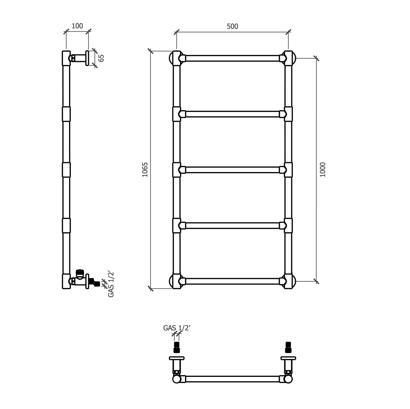 Cielo Five Bar Towel Heater